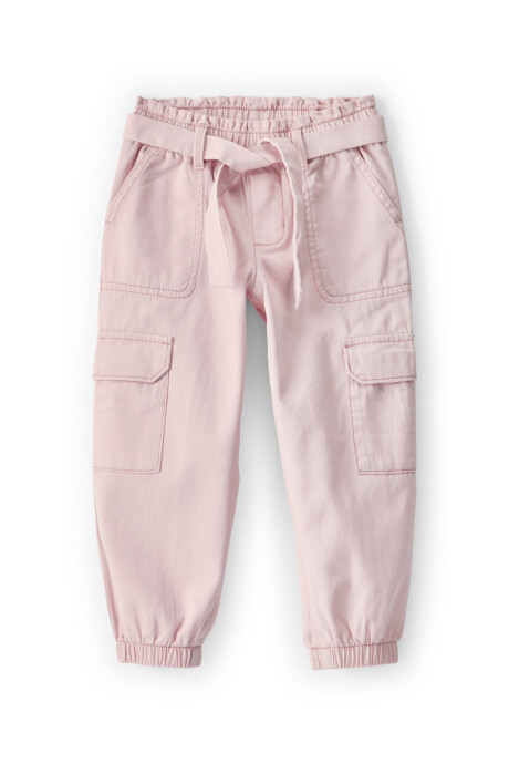 Pantalón cargo de algodón, rosado Sin color
