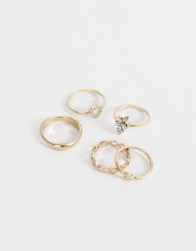 Sets Anillos Strass Crystal Sets De Anillos Strass Crystal - Dorado