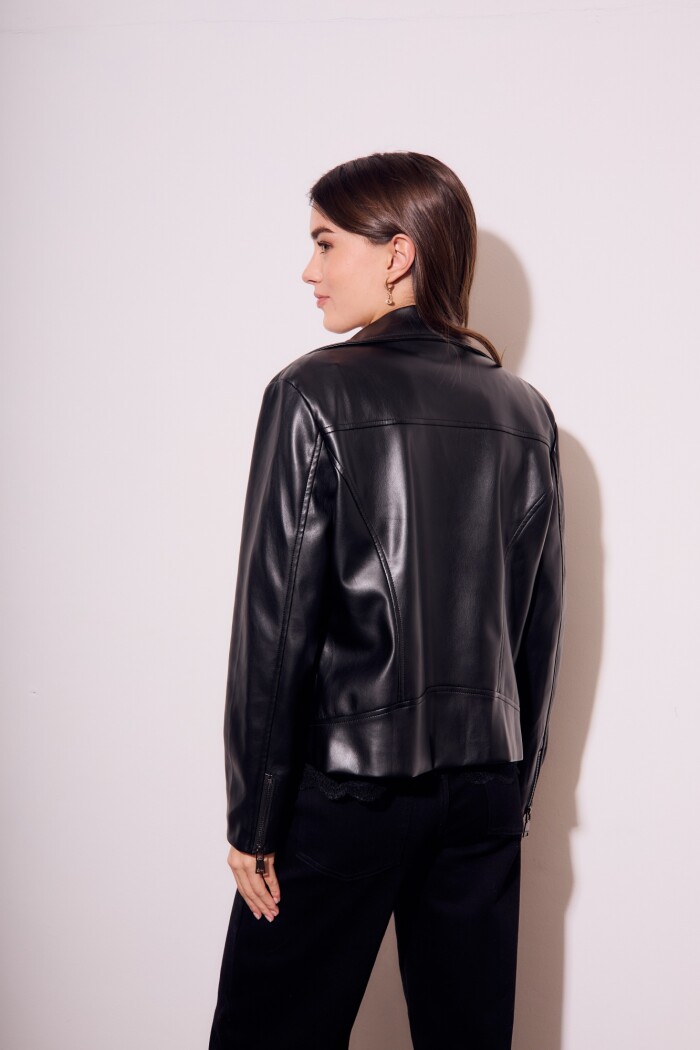 Campera Cuero Vegano Negro