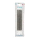 VELAS GLITTER X6 PLATA
