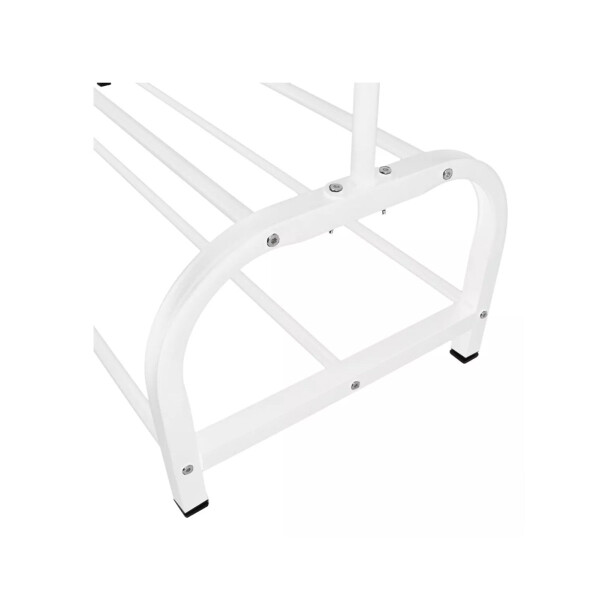Perchero Para Ropa Con Doble Estante y ganchos de Metal Organizador zapatero Imback Color Blanco Perchero Para Ropa Con Doble Estante y ganchos de Metal Organizador zapatero Imback Color Blanco