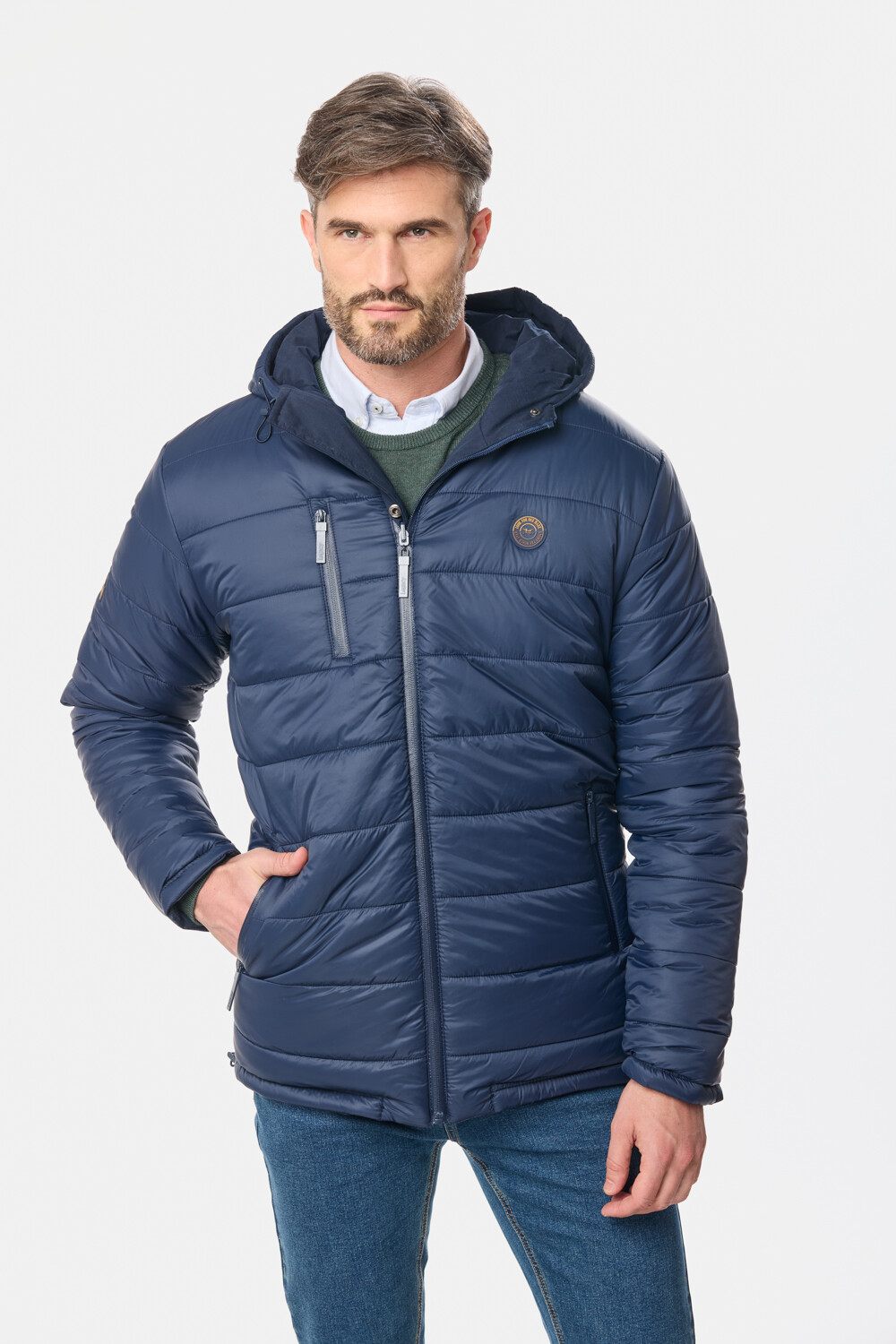 CAMPERA REVERSIBLE CAPITONEADA Azul
