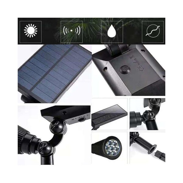 Lampara Foco Solar Jardín Exterior Luz Calida Led Piso Lampara Foco Solar Jardín Exterior Luz Calida Led Piso