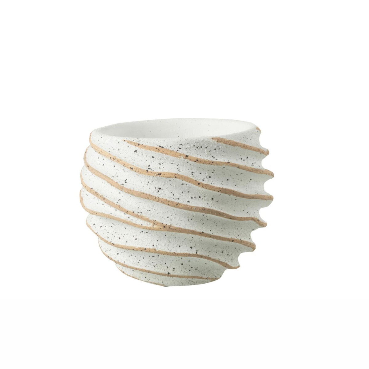 MACETA - SMALL CERAMICA BLANCO DUNA LINEAS 