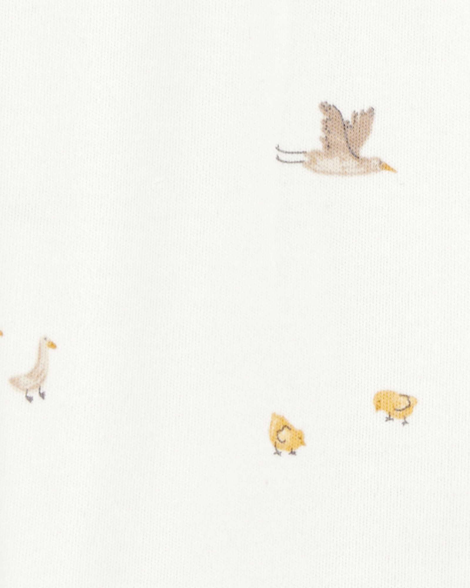 Pijama una pieza de algodón, con pie, diseño pájaros Sin color