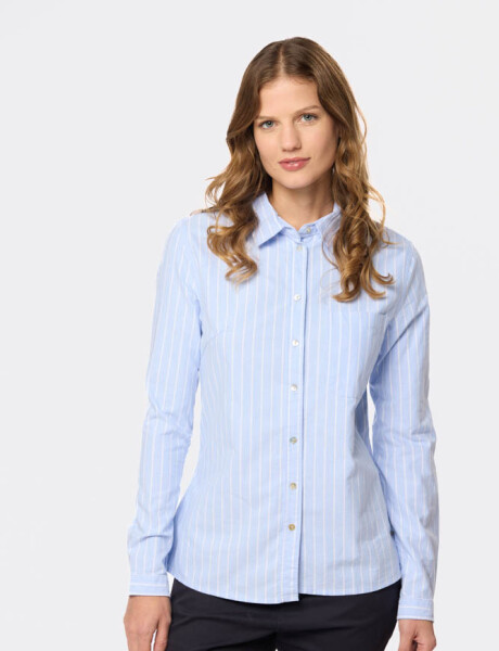 CAMISA OXFORD A RAYAS Celeste