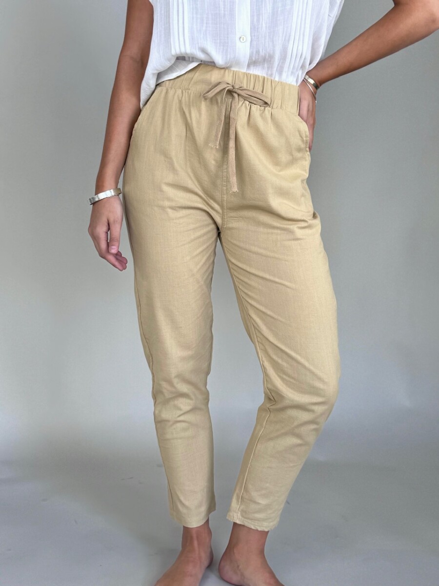 Pant lino - beige medio 