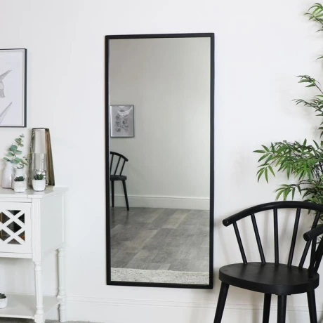 Espejo Rectangular Marco Aluminio Negro Alto 120cm x Largo 40cm Espejo Rectangular Marco Aluminio Negro Alto 120cm x Largo 40cm