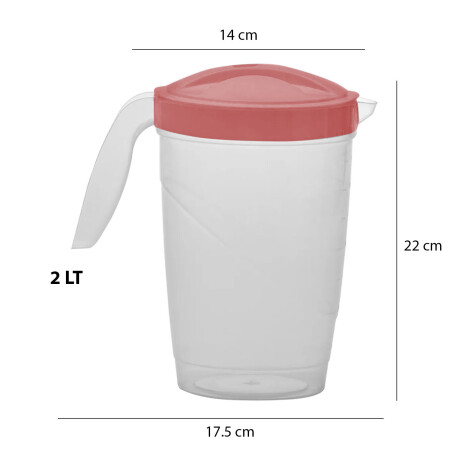 Jarra Plástica Paramount 2Lt con Tapa Pico Vertedor y Asa Rosa