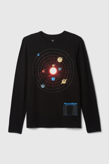 Remera Gràfico Manga Larga Niño True Black V2
