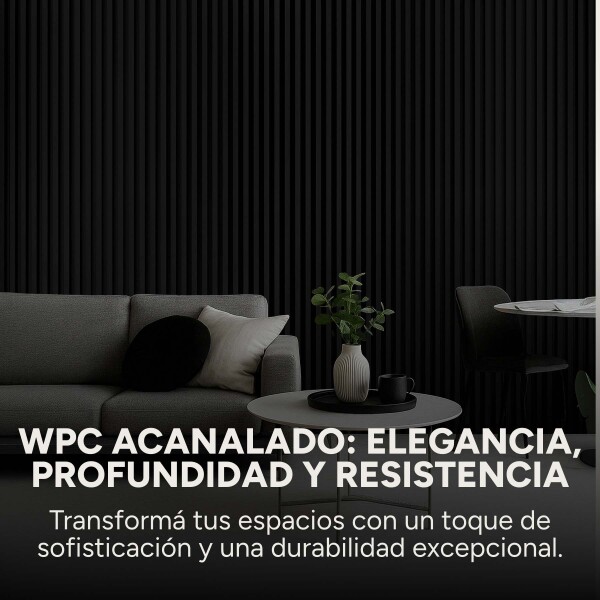 Pack x100 Wpc Simil Madera Wall Panel Lambrin 2.90m x 16.7cm Color Negro