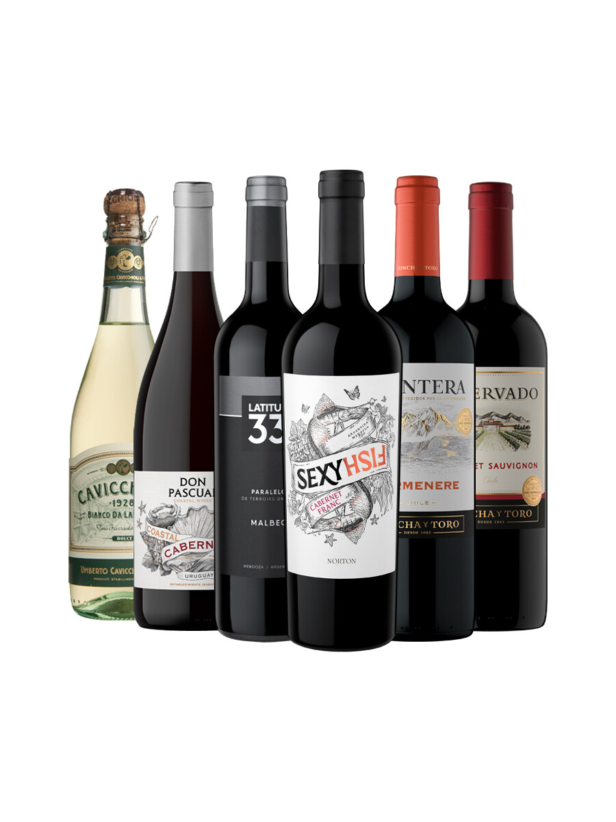 Pack Bacán Selección Bacanazo Fin de Año x6 vinos versátiles más un espumante Pack Bacán Selección Bacanazo Fin de Año x6 vinos versátiles más un espumante