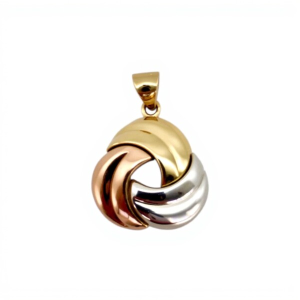 Dije Tres tonos- Oro Bajo 375 - Sin Piedra- CP8002 sinpiedra