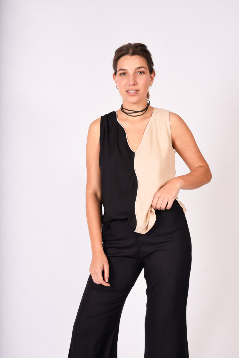 Musculosa Aruba NEGRO Y CRUDO