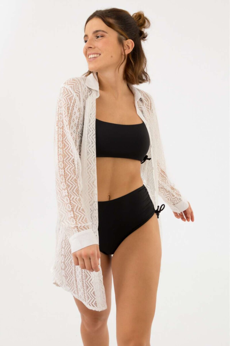 Camisola amaranta net midi - Blanco 