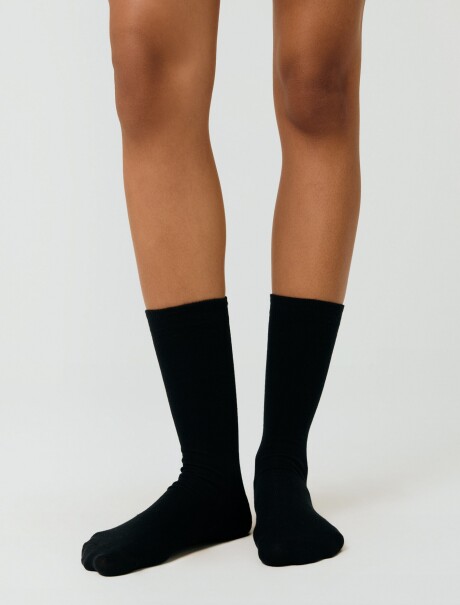CALCETINES LARGOS UNISEX DE PUNTO NEGRO
