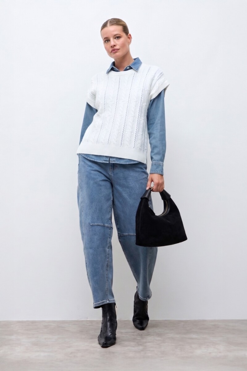 Chaleco tejido estructuras crudo