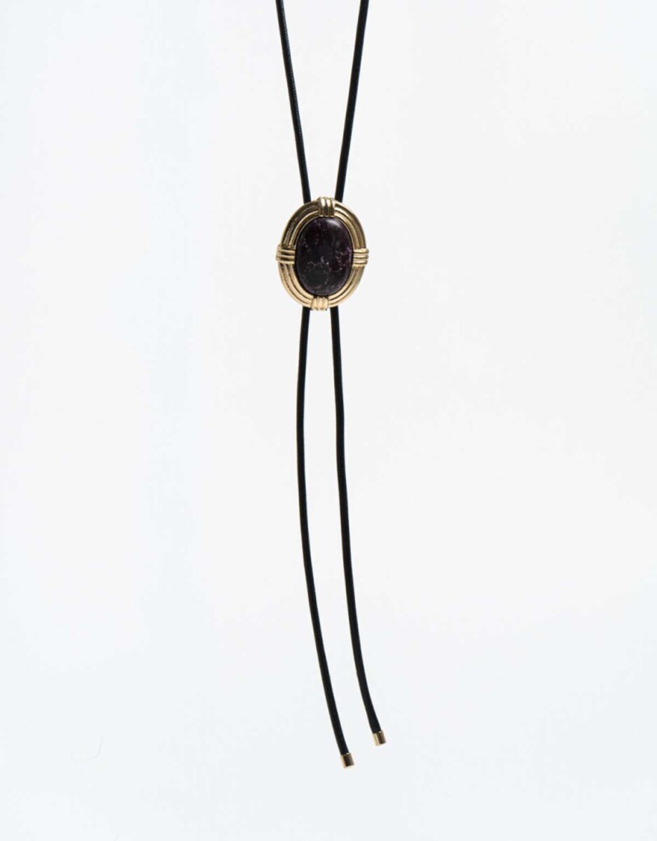 Collar Largo Piedra Vintage - Dorado 
