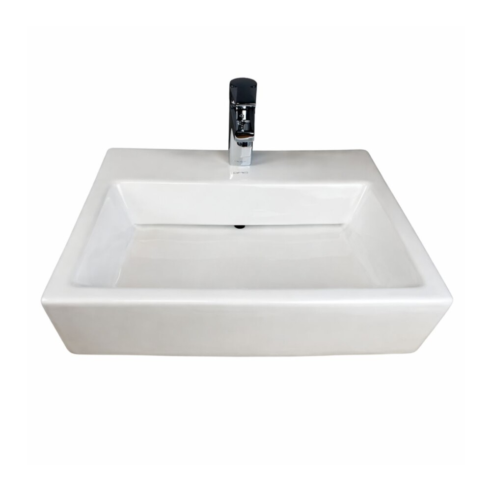 Bacha de apoyo rectangular 57x46 cm c/mesa blanca Dmc Bacha De Apoyo Rectangular 57x46 Cm C/mesa Blanca Dmc