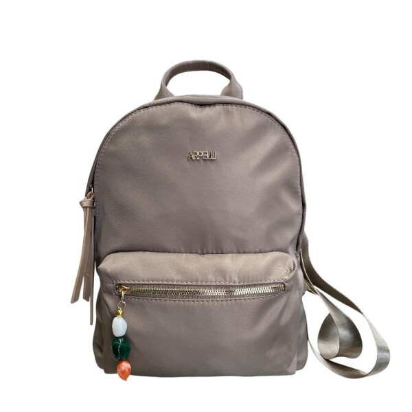 Mochila microfibra con llavero Beige