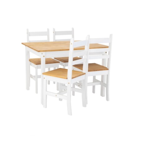 Juego Comedor 4 Sillas Lucia Blanco Unica