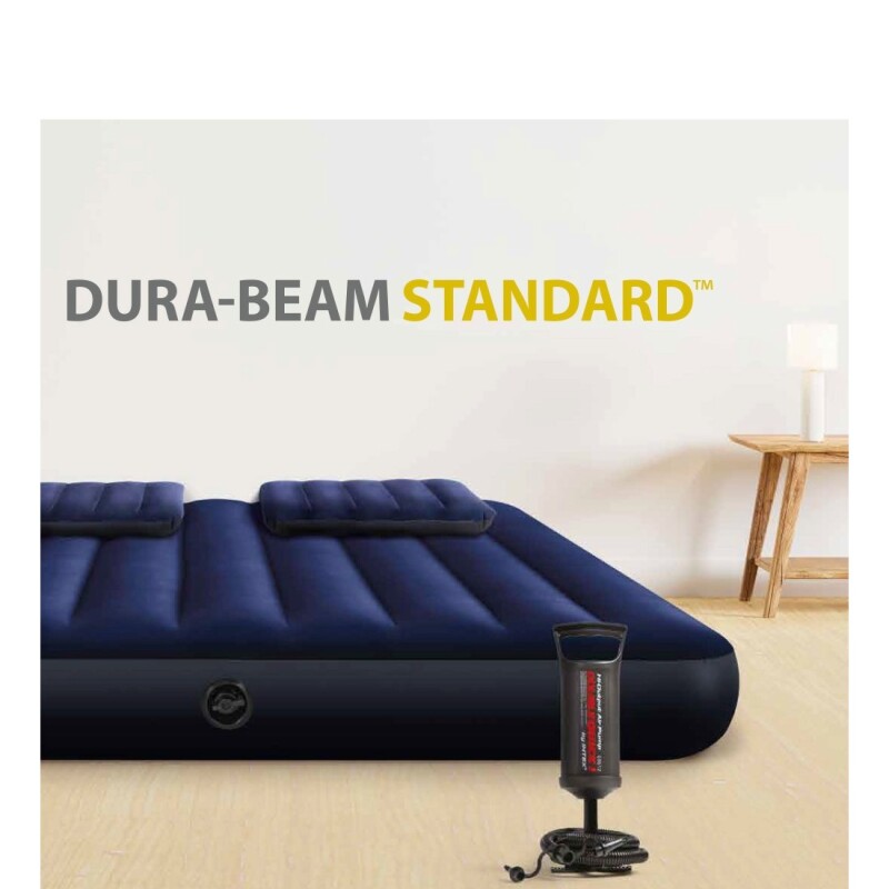 INTEX COLCHÓN CLASSIC INFLABLE SET 2 PLAZAS QUEEN + 2 ALMOHADAS + INFLADOR Intex Colchón Classic Inflable Set 2 Plazas Queen + 2 Almohadas + Inflador