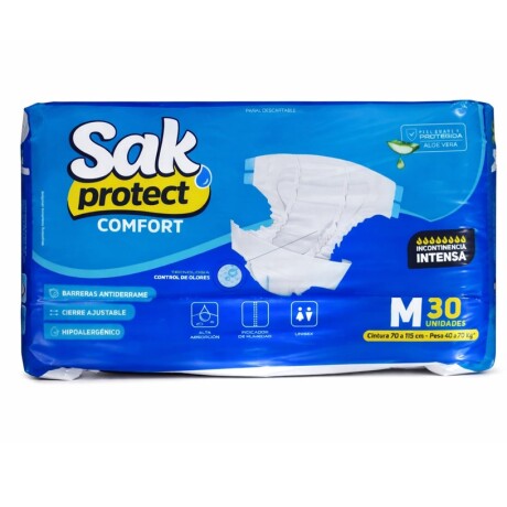 PAÑAL SAK PROTECT CONFORT TALLE M 30 UNIDADES 001