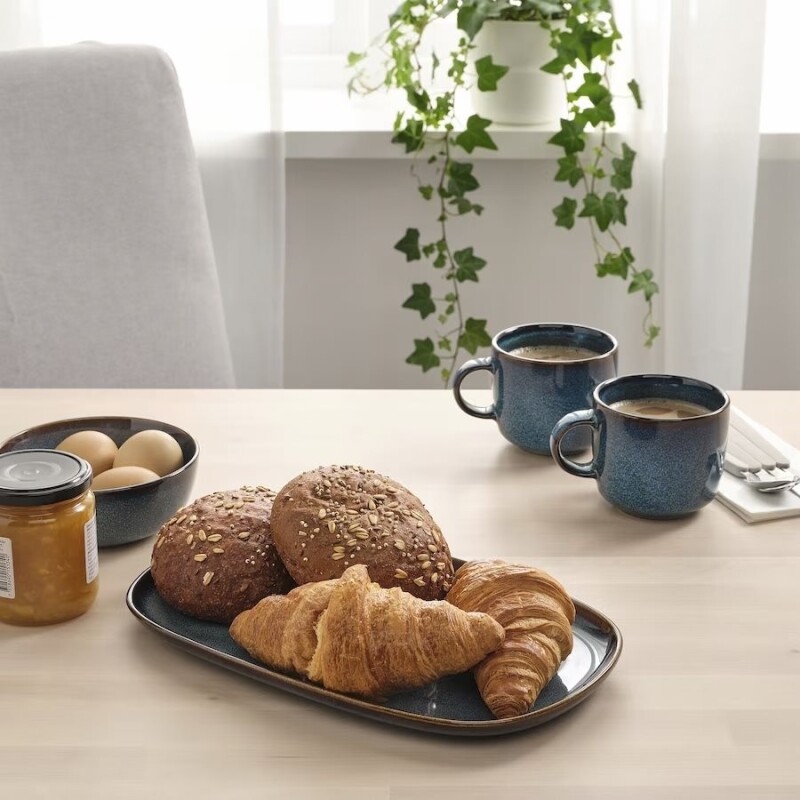 Fuente Rectagular de Ceramica Organic 20X12CM - Azul Fuente Rectagular de Ceramica Organic 20X12CM - Azul