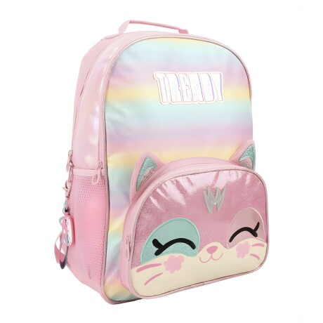 Mochila Escolar Trendy diseño Gatito Rosado