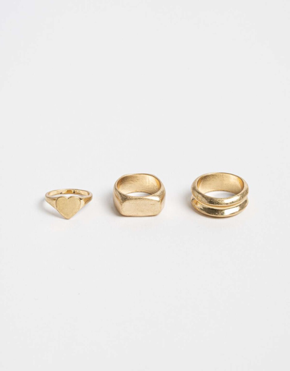 Sets Anillos Metal diferenciado - Dorado 