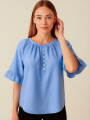 Blusa Xelma Celeste Claro