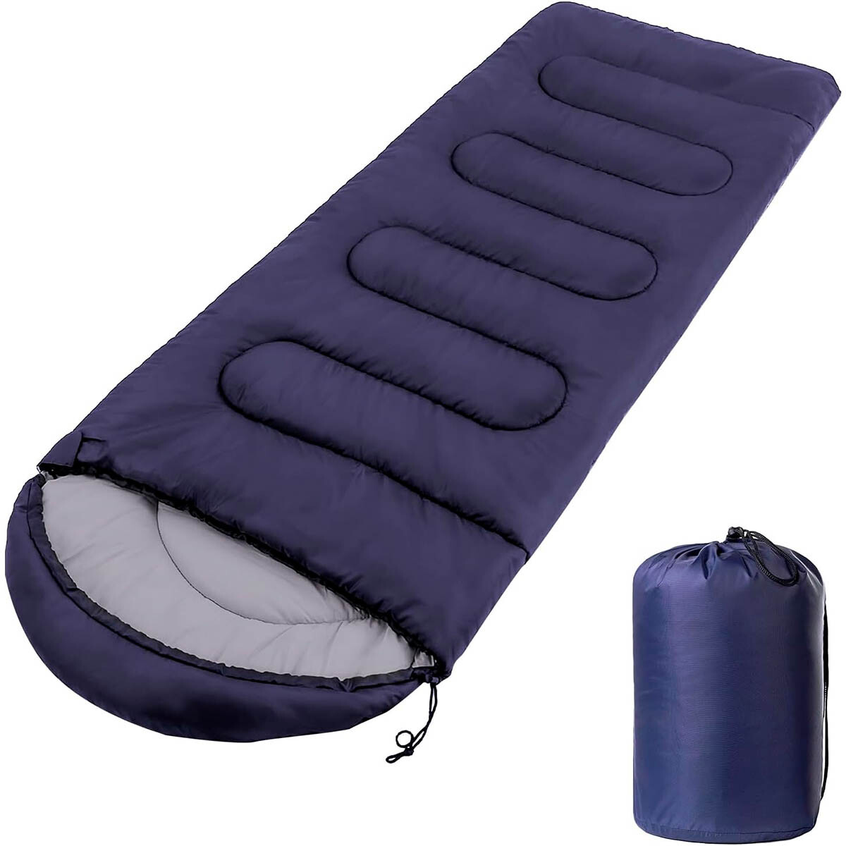 Sobre Dormir Capucha Colcha 190x83+ Bolso Camping - Azul 