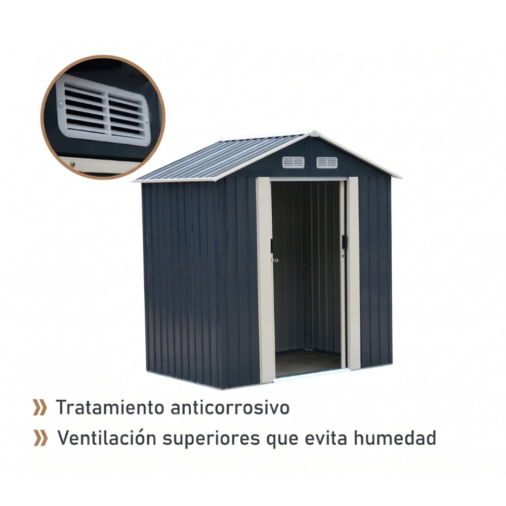 Galpón prefabricado Reforzado 2 Puertas ARCHER B Gris