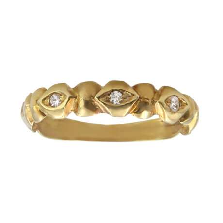 Anillo apilable de oro amarillo 18k con circonias Anillo apilable de oro amarillo 18k con circonias