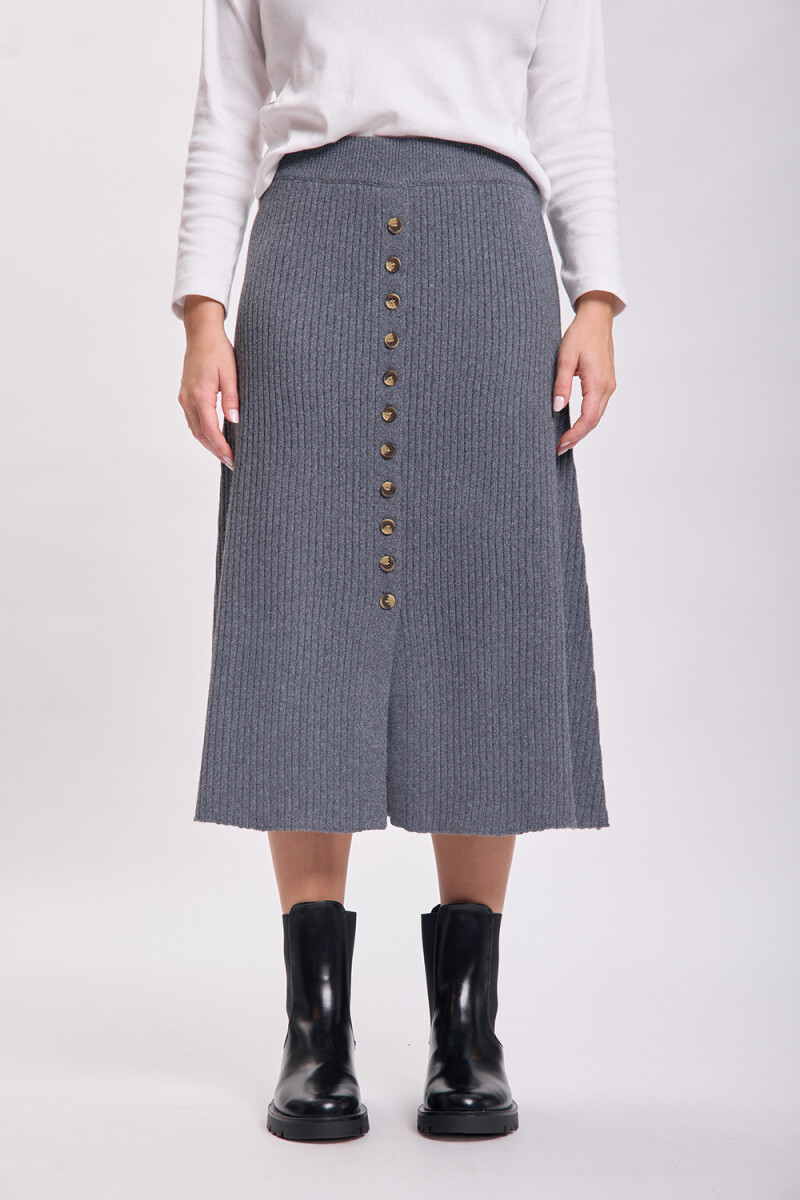 Falda punto midi Gris