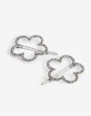 Horquillas con Accesorios Strass Set De 2 Hebillas Tic Tac En Forma De Flor Con Strass. - Plateado Rodio