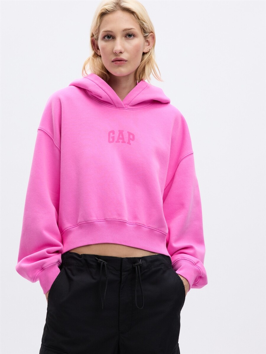 Canguro Logo Gap Cropped Mujer - Standout Pink 