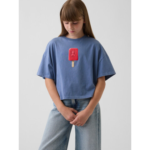SS EXTRA RELAXED TEE_GRAPHIC JUNE BAINBRIDGE BLUE