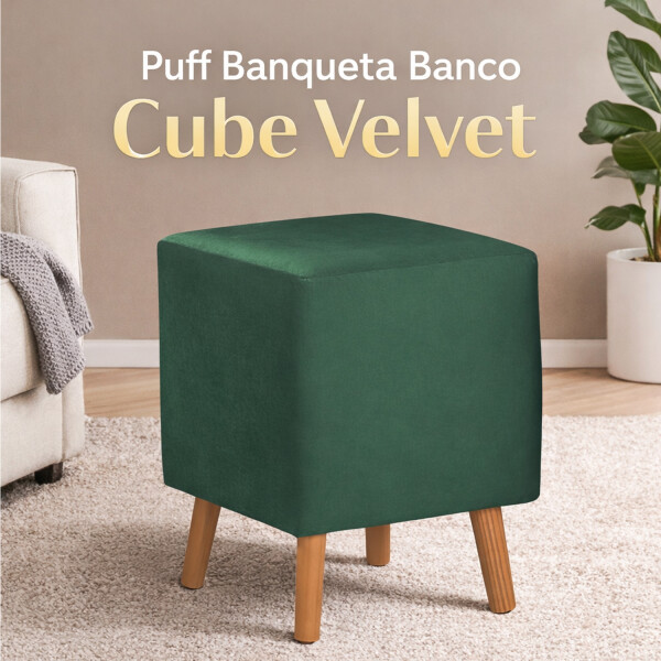 Puff Bamqueta Banco Cube Velvet P02t1170 PUFF CUBE VELVET VERDE