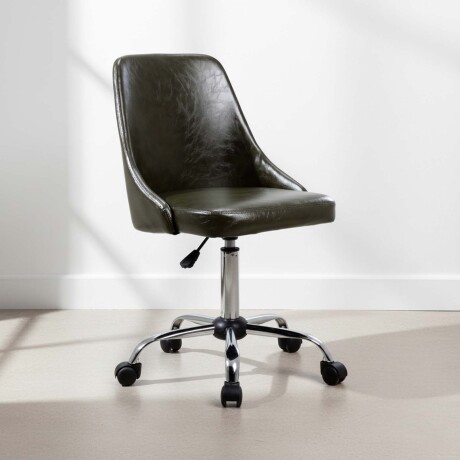 SILLA DE ESCRITORIO SIMIL-CUERO NEGRO D-1001