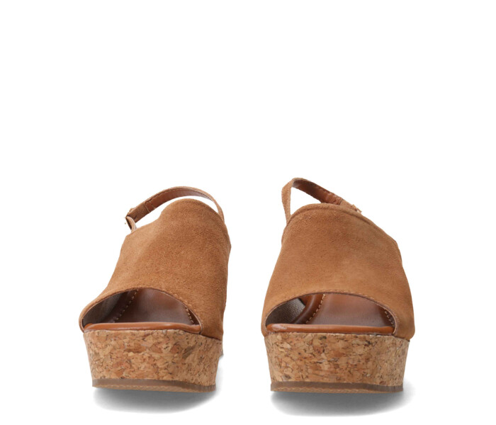 Sandalia con plataforma Castanho