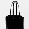 Shopper Menorca En Cuero Grabado Big Croco Negro