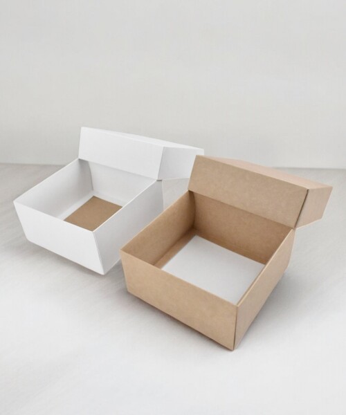 Caja eco 04 - 12x12x6 cm. REVERSIBLE BLANCO - MADERA