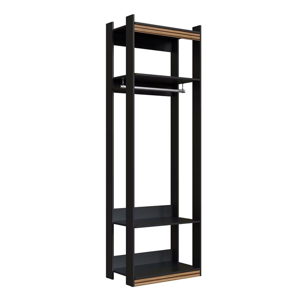 Estantería Perchero Negro 4 Estantes 