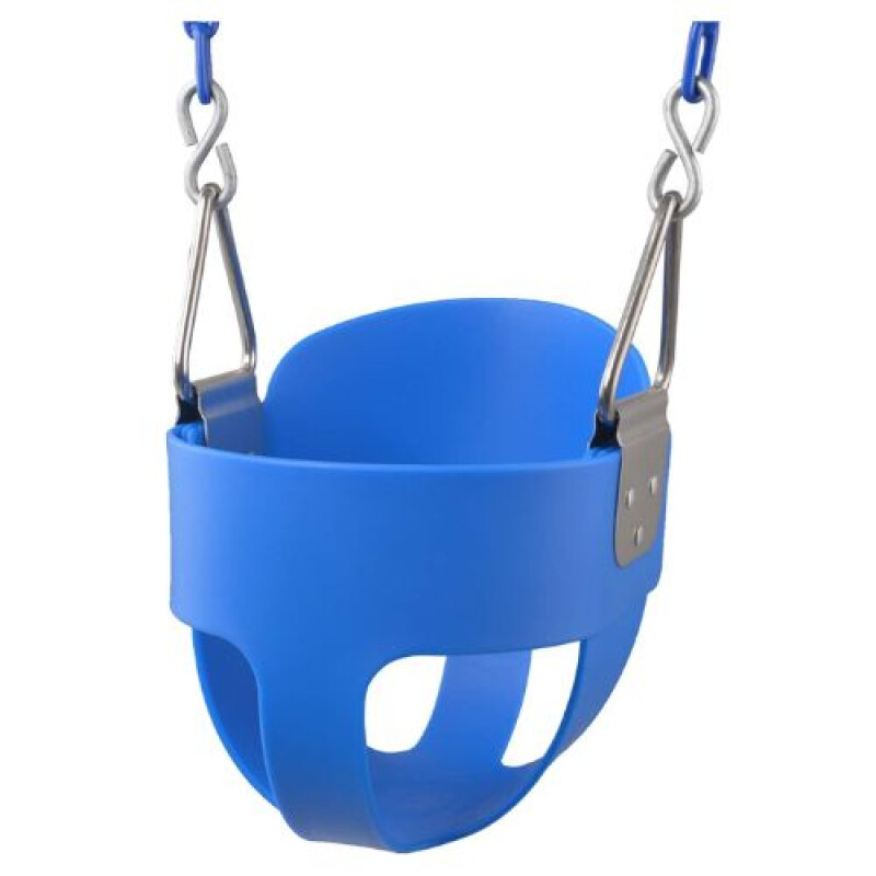 Hamaca Bebe Goma Flexible c/Respaldo alto y cadena forr.Azul Hamaca Bebe Goma Flexible C/respaldo Alto Y Cadena Forr.azul