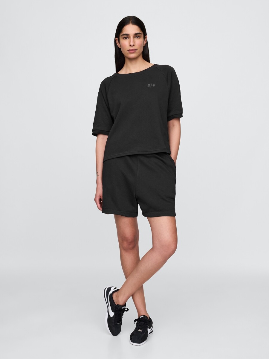 Short Sin Felpa Logo Gap Mujer - True Black V2 