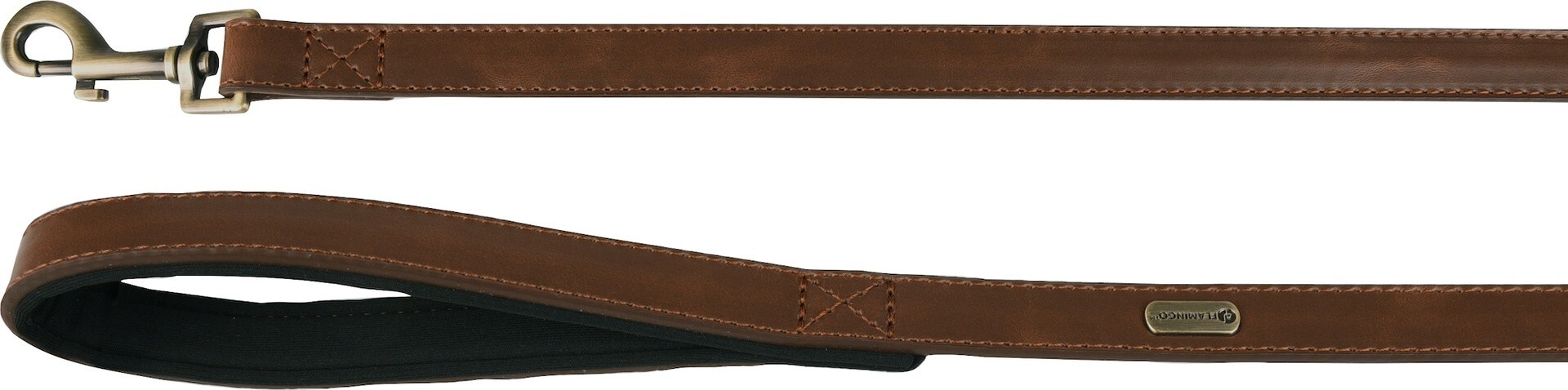 PERRO CORREA CON NEOPRENO LYABO MARRON 1,3M 25MM 