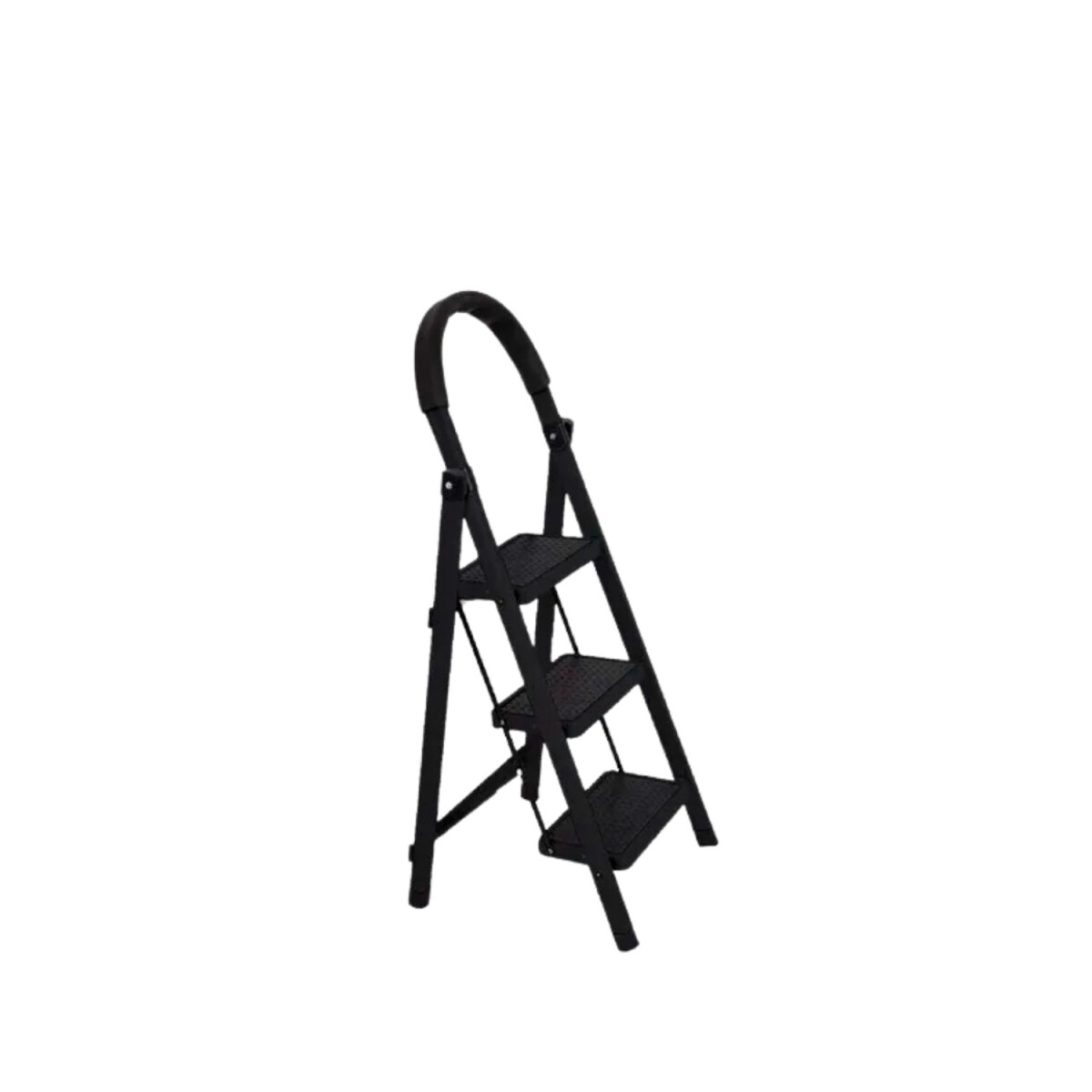 Escalera Tijera 3 Escalones Base Antideslizante - Negro 
