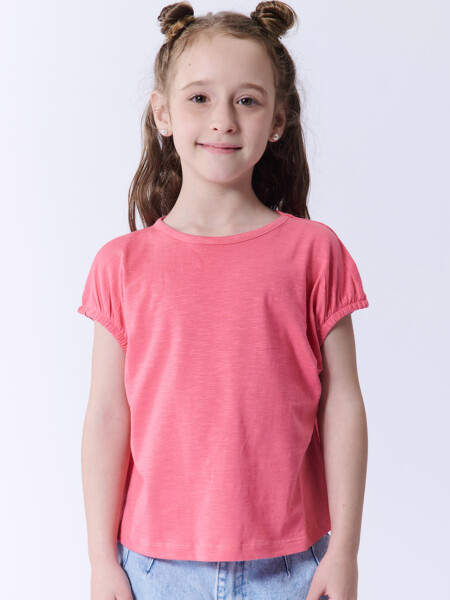 Remera crop Coral