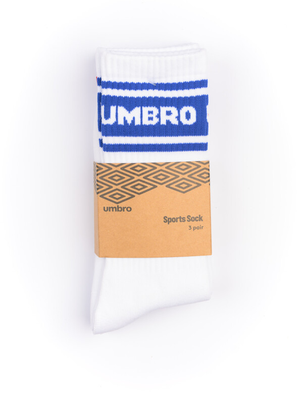 PACK MEDIAS CASUAL Umbro Hombre Blanco, Azul Royal, Rojo